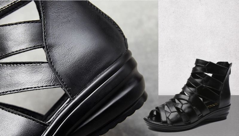 Nardy Naisten Comfort Wedge Sandaalit - Musta