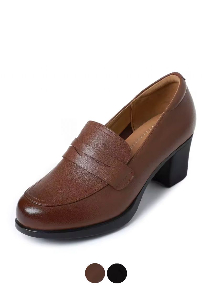 Nashi Naisten Nahkaiset Loafer-pumput
