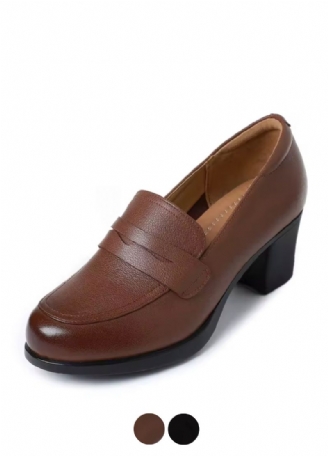 Nashi Naisten Nahkaiset Loafer-pumput