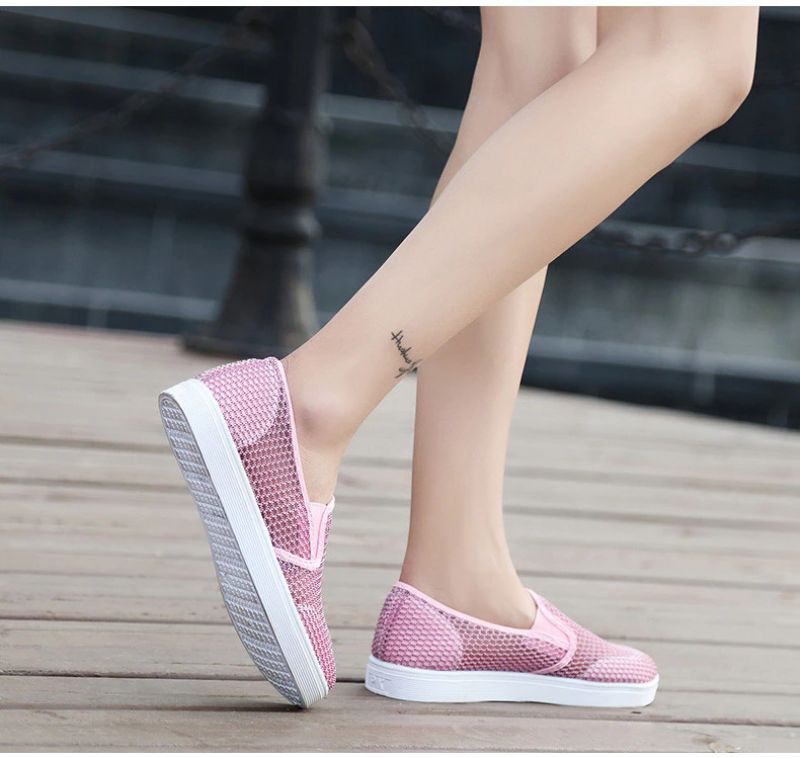 Ninel Naisten Muoti Litteät Hengittävät Loafers-kengät - Pinkki