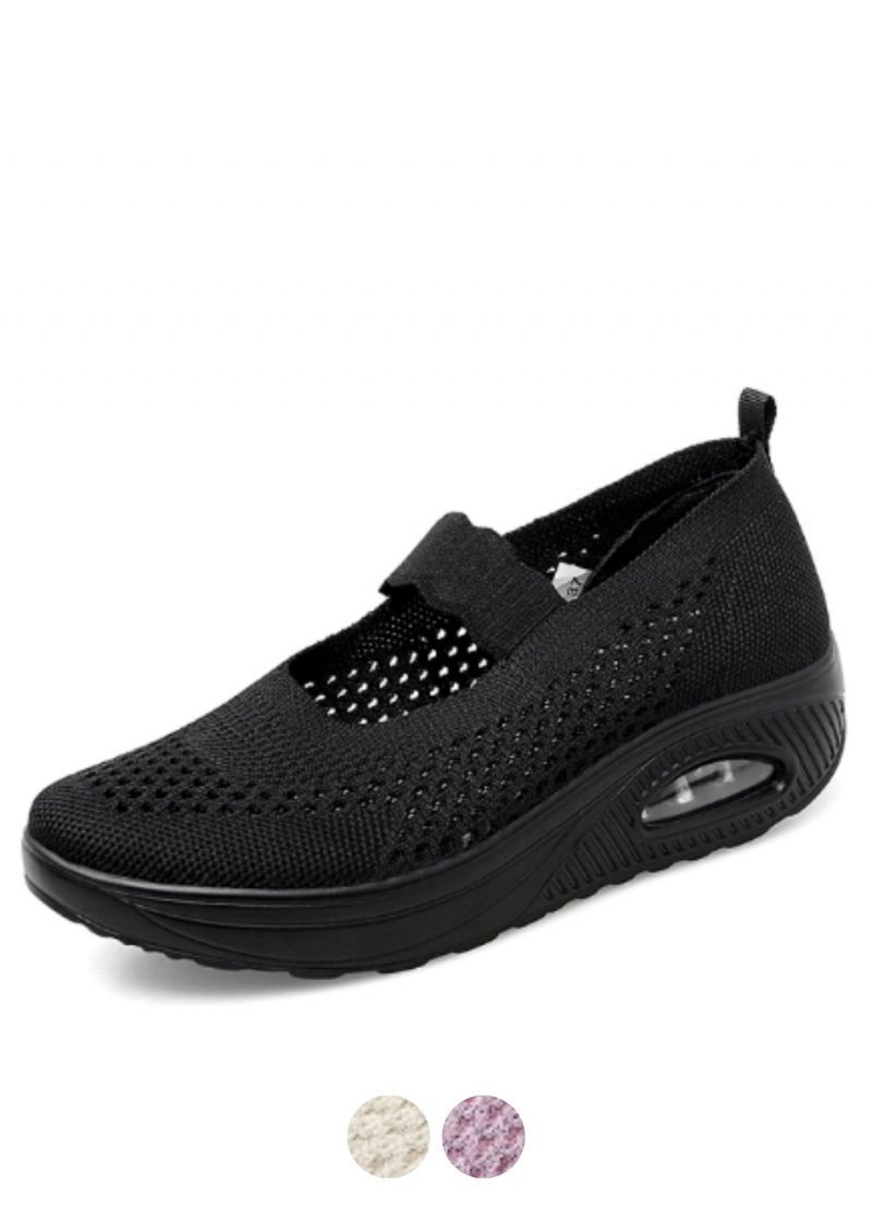 Ninoska Naisten Platform Slip-on Mustat Kengät