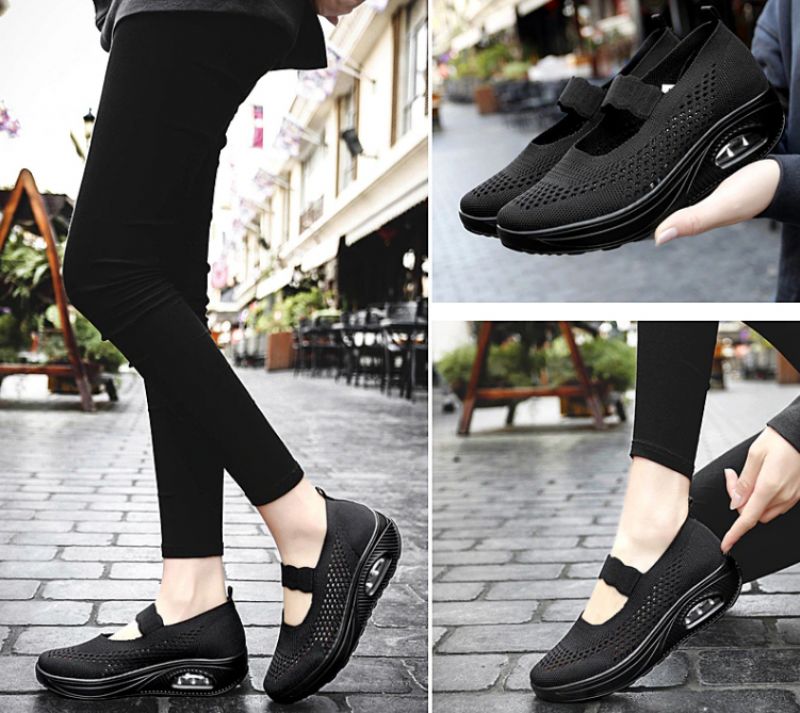 Ninoska Naisten Platform Slip-on Mustat Kengät - Musta