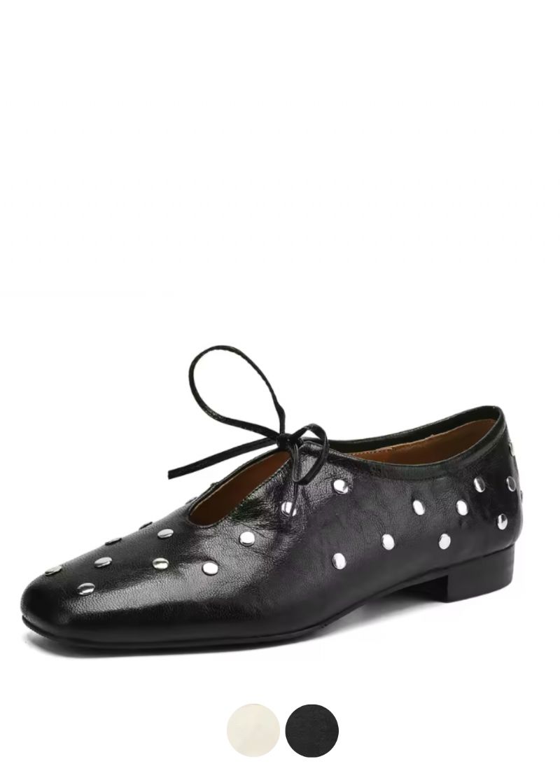 Olga Naisten Casual Rivets Heels Flats