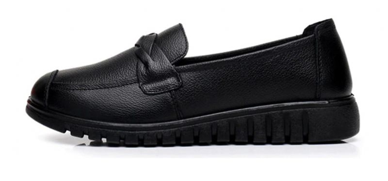 Olga Naisten Vapaa-ajan Nahkaiset Loafer-kengät - Musta