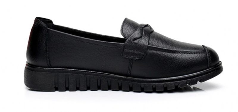 Olga Naisten Vapaa-ajan Nahkaiset Loafer-kengät - Musta