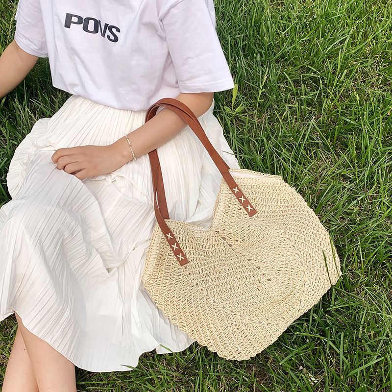 Oliver Naisten Käsilaukku Woven Beach - Khaki