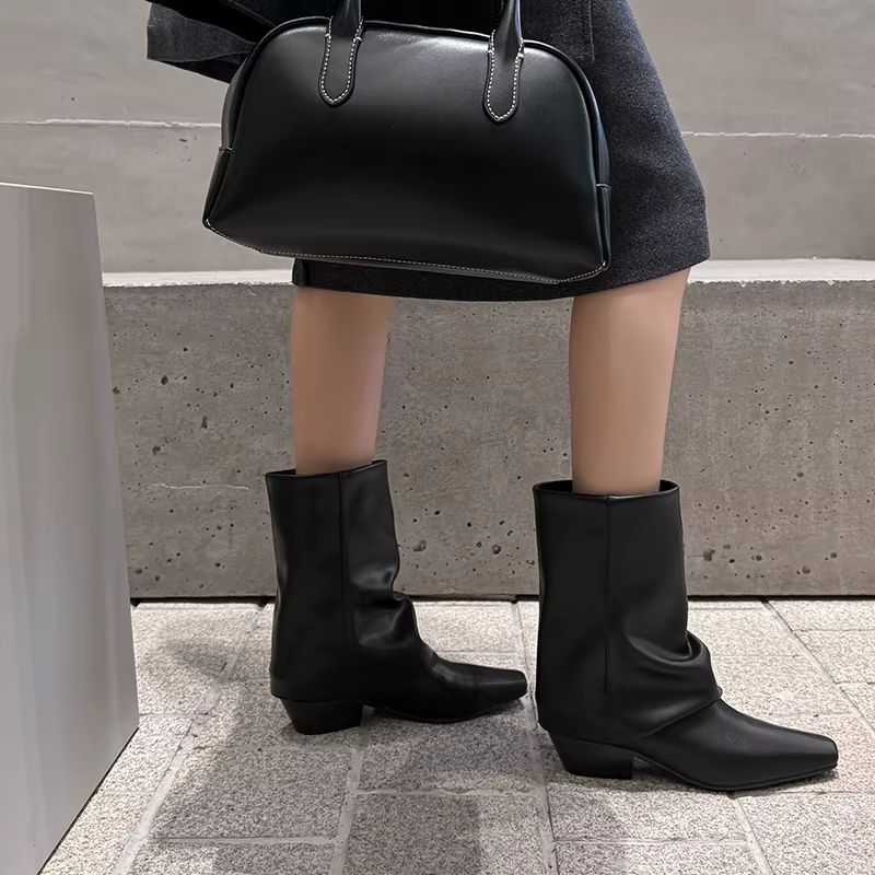 Oriana Naisten Cowboy Square Toe -saappaat - Hopea