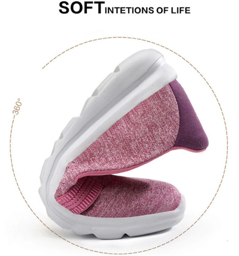 Päivittäiset Naisten Pehmeät Hengittävät Mesh-kokoiset Tasaiset Loafers-kengät - Pinkki