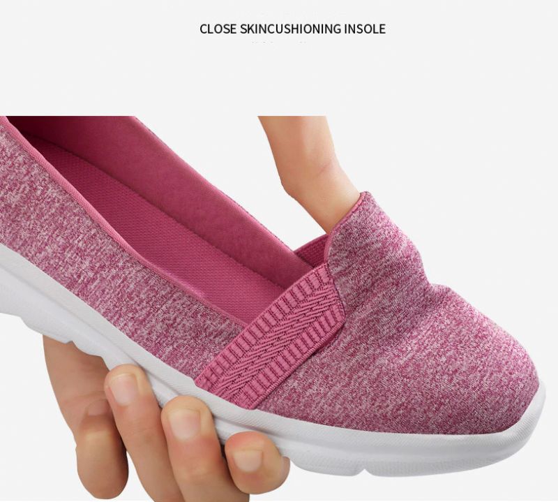Päivittäiset Naisten Pehmeät Hengittävät Mesh-kokoiset Tasaiset Loafers-kengät - Pinkki