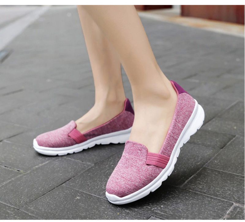 Päivittäiset Naisten Pehmeät Hengittävät Mesh-kokoiset Tasaiset Loafers-kengät - Pinkki