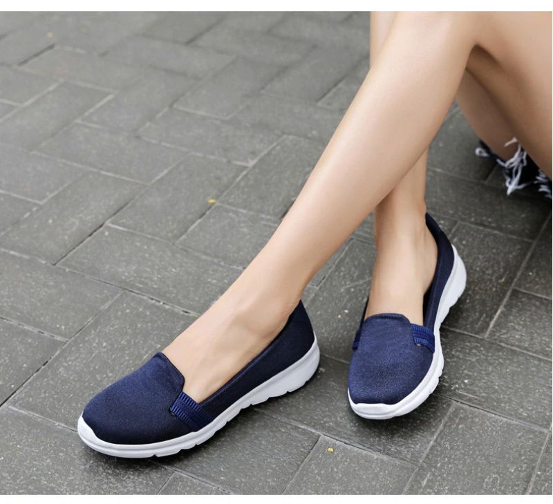 Päivittäiset Naisten Pehmeät Hengittävät Mesh-kokoiset Tasaiset Loafers-kengät - Pinkki