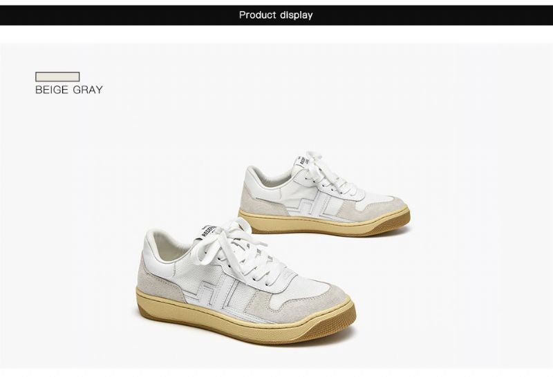 Picco Naisten Lenkkarit Nahkaiset Tasaiset Kengät - Beige Harmaa