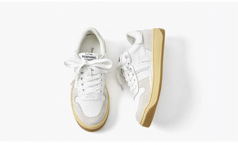 Picco Naisten Lenkkarit Nahkaiset Tasaiset Kengät - Beige Harmaa