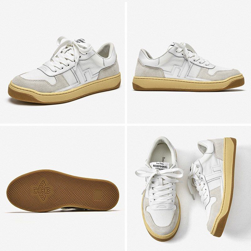 Picco Naisten Lenkkarit Nahkaiset Tasaiset Kengät - Beige Harmaa