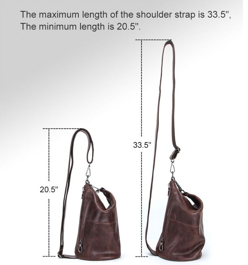 Pinto Miesten Nahkainen Crossbody Käsilaukku - Kahvi