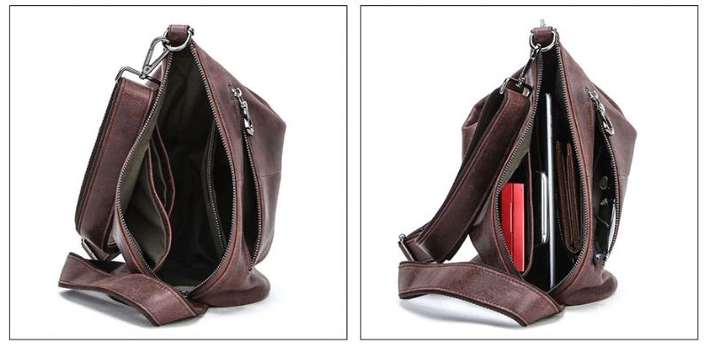 Pinto Miesten Nahkainen Crossbody Käsilaukku - Kahvi