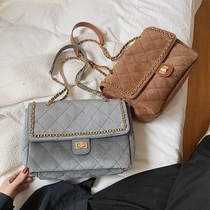Polenta Naisten Tikattu Nahkainen Crossbody Käsilaukku - Vihreä