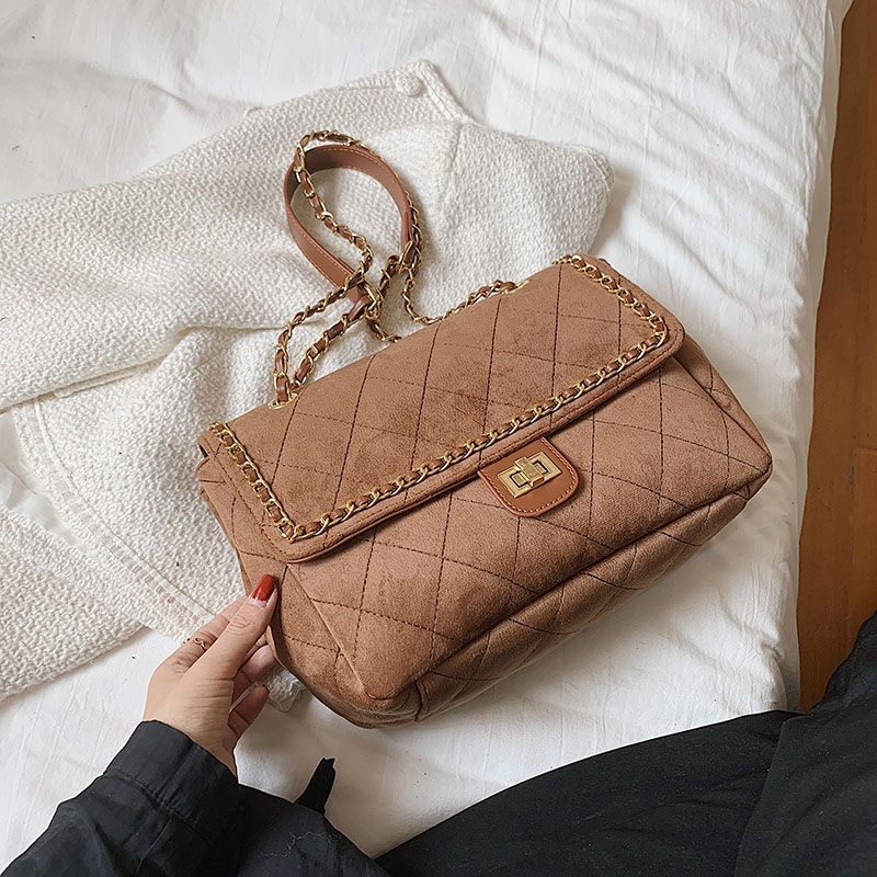 Polenta Naisten Tikattu Nahkainen Crossbody Käsilaukku - Vihreä