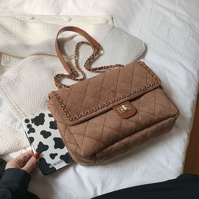 Polenta Naisten Tikattu Nahkainen Crossbody Käsilaukku - Vihreä