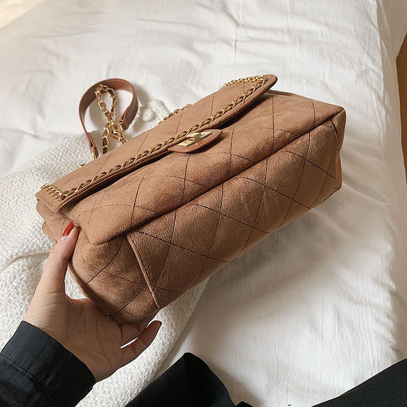 Polenta Naisten Tikattu Nahkainen Crossbody Käsilaukku - Vihreä