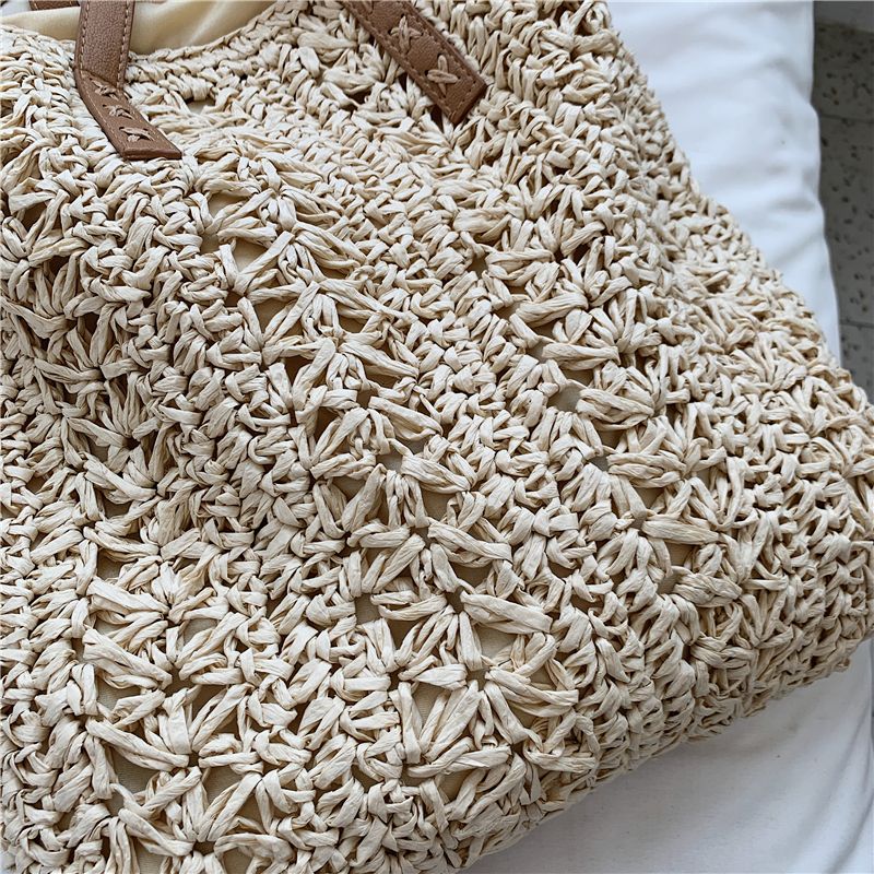 Porte Naisten Olkikudottu Olkalaukku - Beige