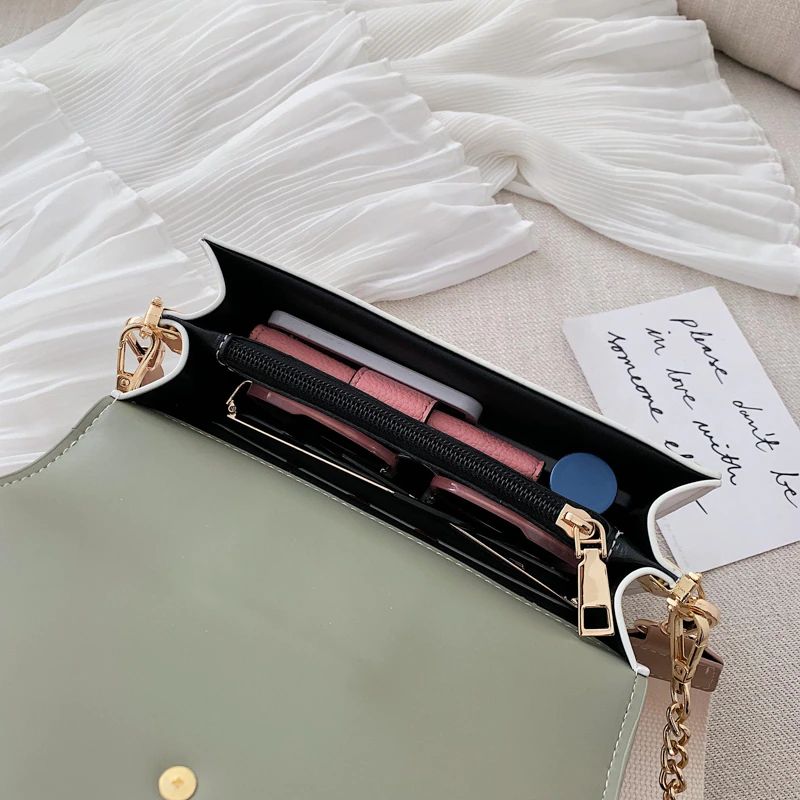 Randa Naisten Käsilaukku Pieni Luxury Ketju Nahka Crossbody - Vihreä