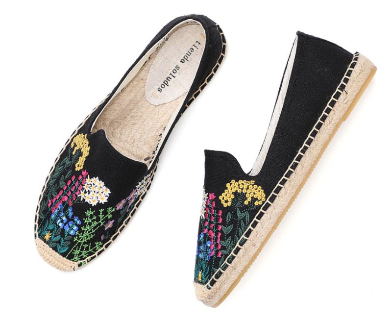Riani Naisten Brodeeratut Espadrillit - Khaki
