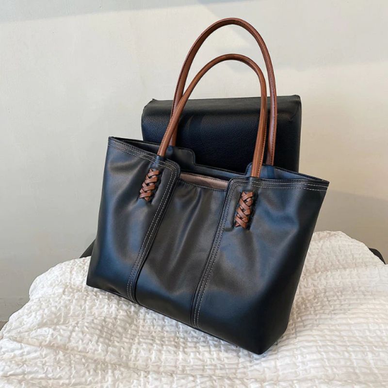 Rizzo Naisten Käsilaukku Designer Ylellinen Suuri Kapasiteetti - Musta