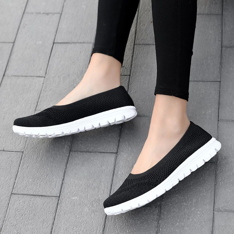 Roberta Naisten Muoti Hengittävä Mesh Loafers Mustat Kengät - Musta