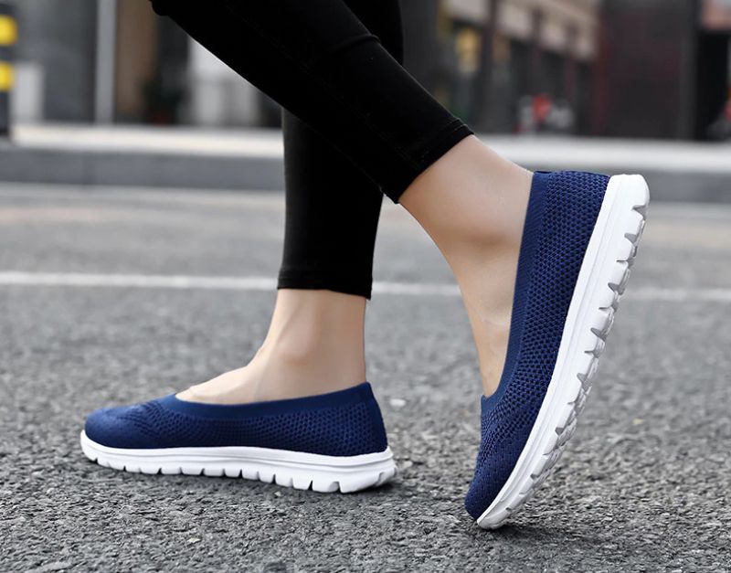 Roberta Naisten Muoti Hengittävä Mesh Loafers Mustat Kengät - Musta