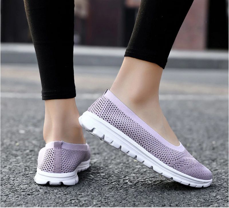 Roberta Naisten Muoti Hengittävä Mesh Loafers Mustat Kengät - Musta