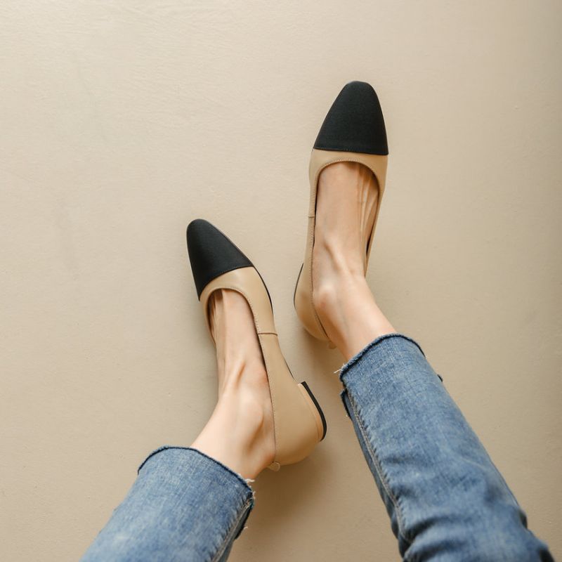 Rony Naisten Nahkaiset Liukupumput - Apricot Heel 2.5