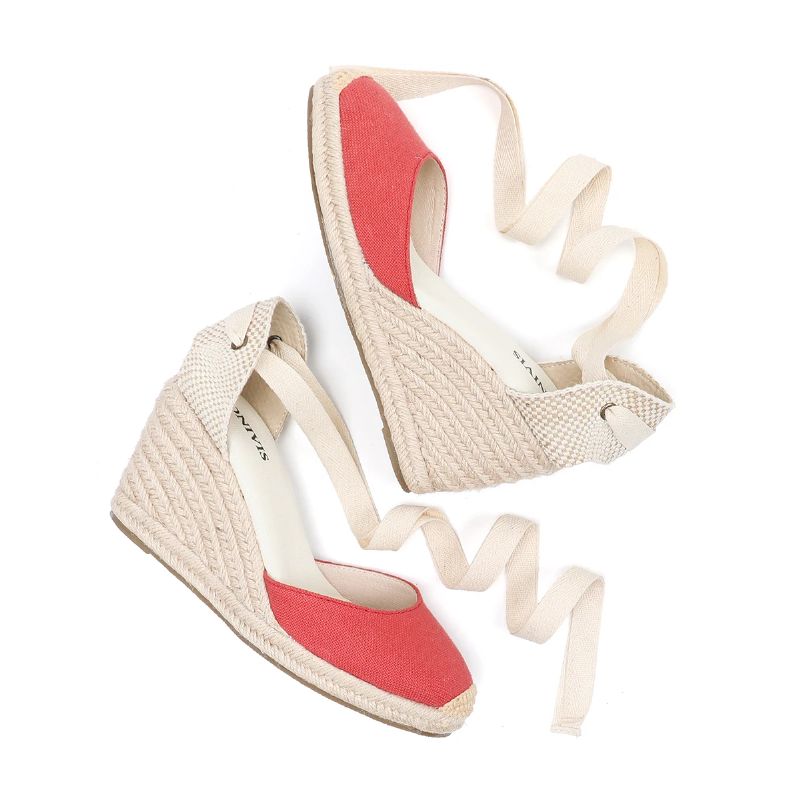 Rosalia Naisten Wedges Espadrille Sandaalit - Punainen