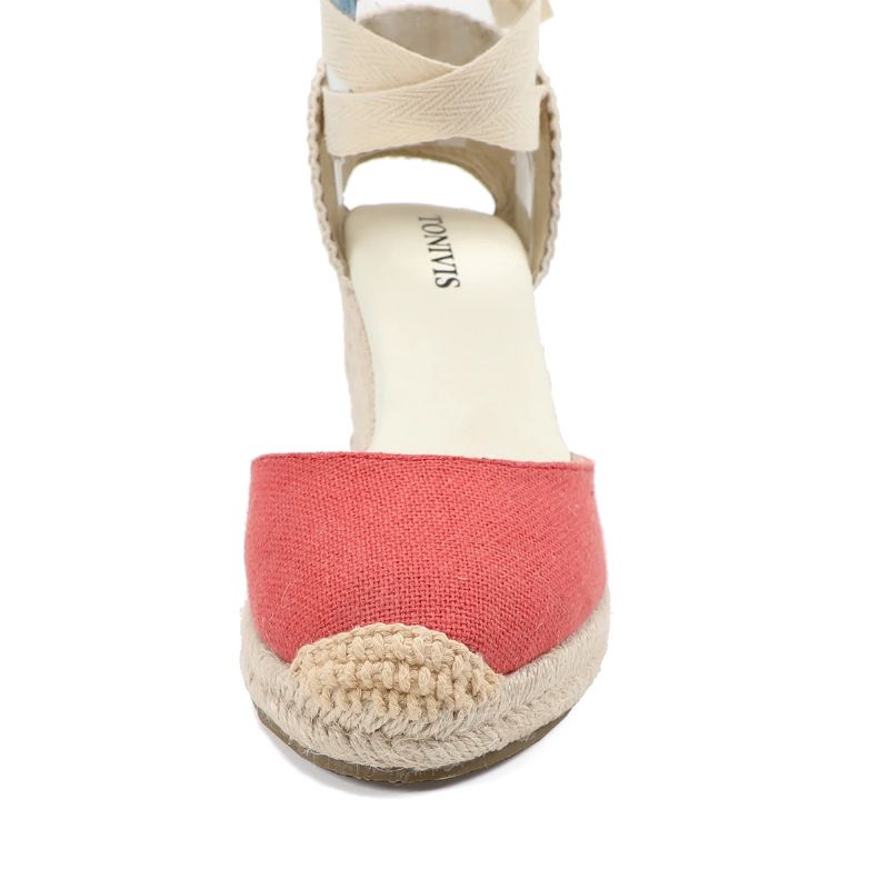 Rosalia Naisten Wedges Espadrille Sandaalit - Punainen