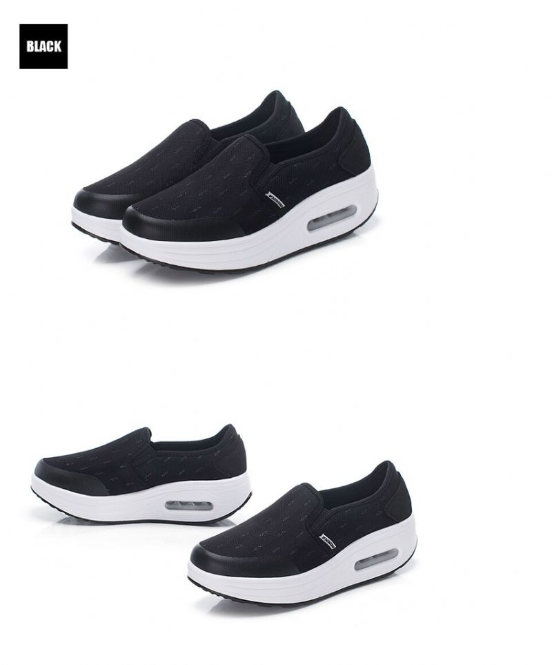 Rosaura Naisten Platform Slip-on Kävelykengät - Musta