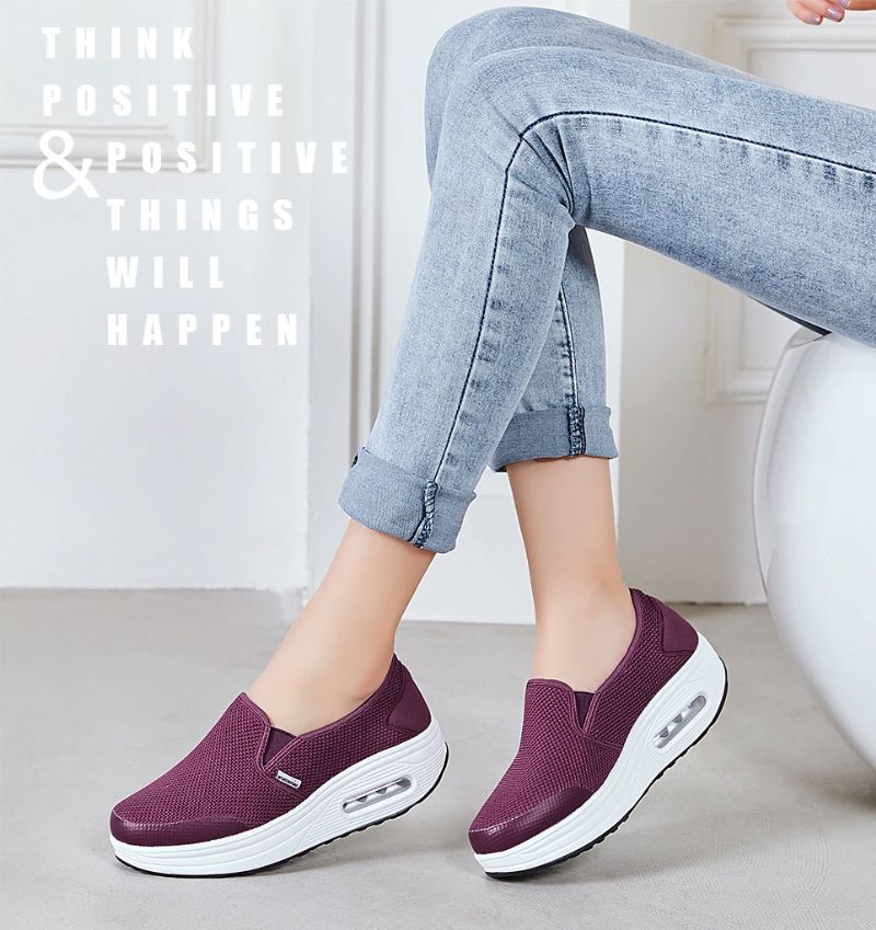 Rosaura Naisten Platform Slip-on Kävelykengät - Musta