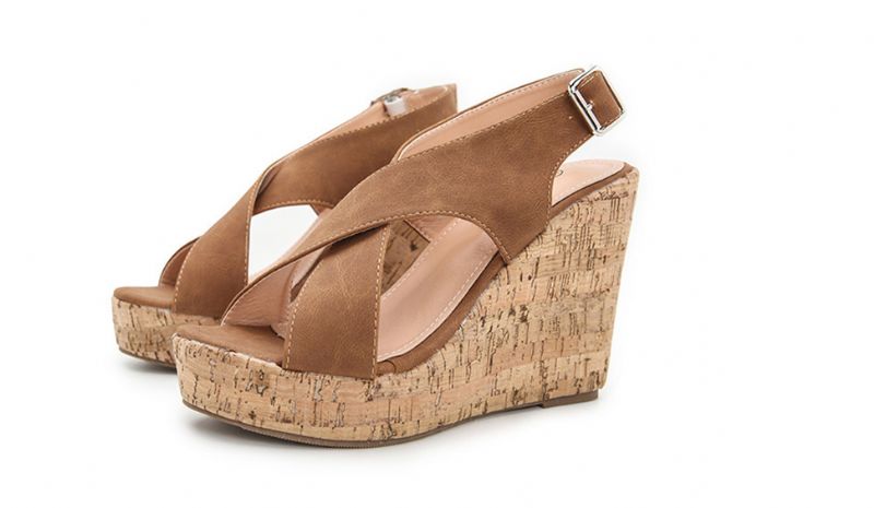 Rousey Wedges - Ruskea