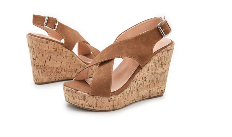 Rousey Wedges - Ruskea