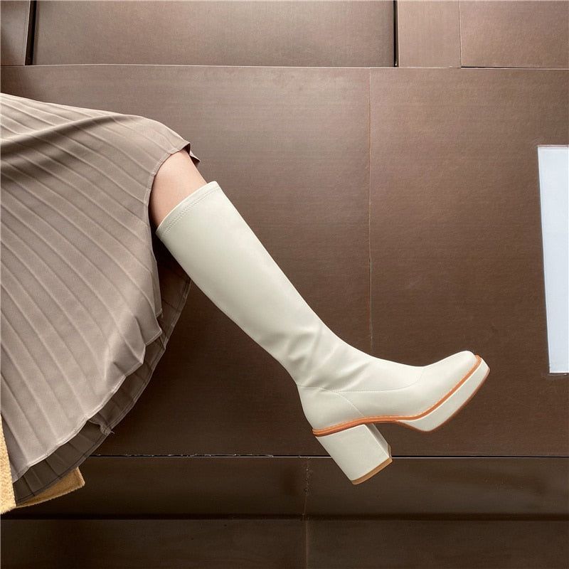 Sally Naisten Saappaat - Beige Kangas