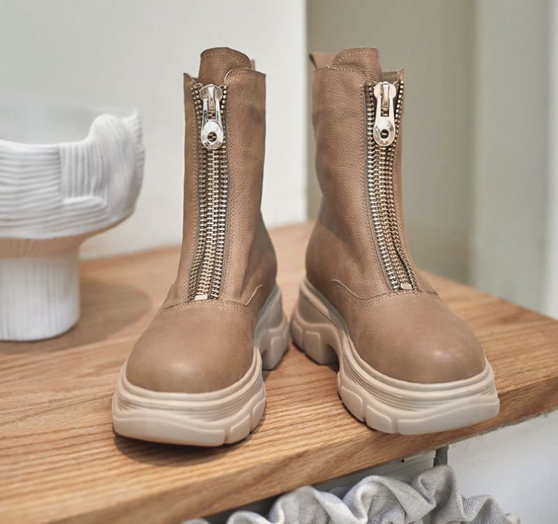 Samay Boots Nilkkakorkeus - Aprikoosi Synteettinen Vuori