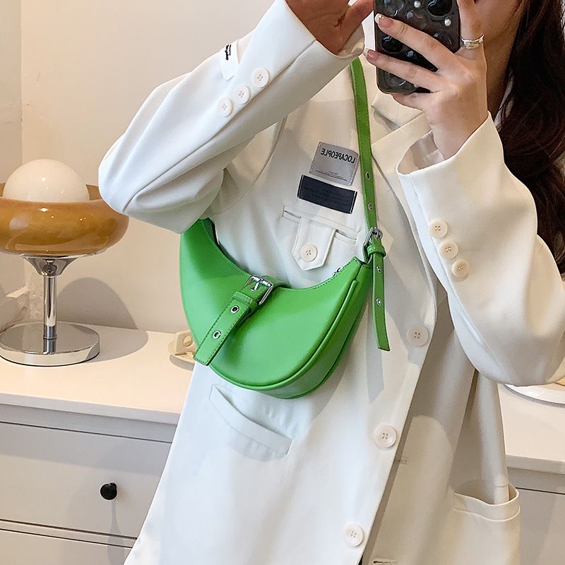 Santis Naisten Pieni Nahkainen Crossbody Käsilaukku - Vihreä