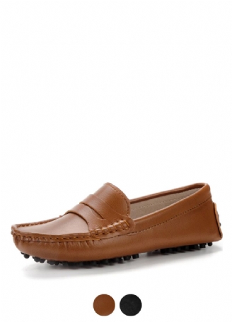 Sika Naisten Litteät Nahkaiset Loafer-kengät