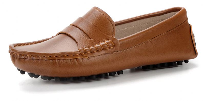 Sika Naisten Litteät Nahkaiset Loafer-kengät - Ruskea