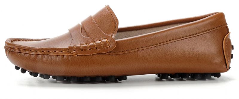Sika Naisten Litteät Nahkaiset Loafer-kengät - Ruskea