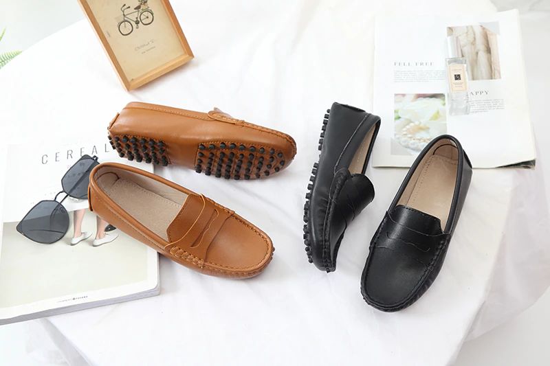 Sika Naisten Litteät Nahkaiset Loafer-kengät - Ruskea