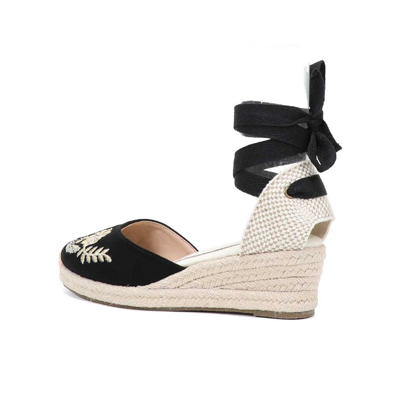 Silvana Naisten Kesäiset Wedge Heel Strap -sandaalit - Musta