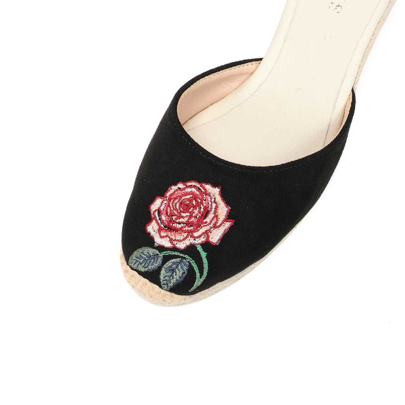 Silvana Naisten Kesäiset Wedge Heel Strap -sandaalit - Musta