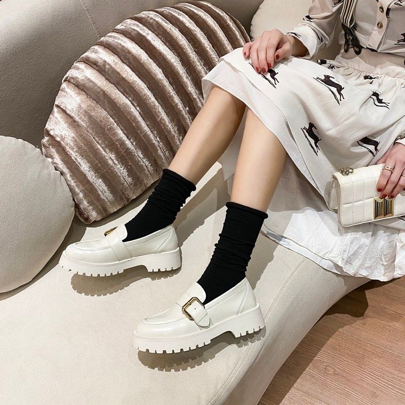 Tula Naisten Platform Slip-on Loafer-kengät - Valkoinen