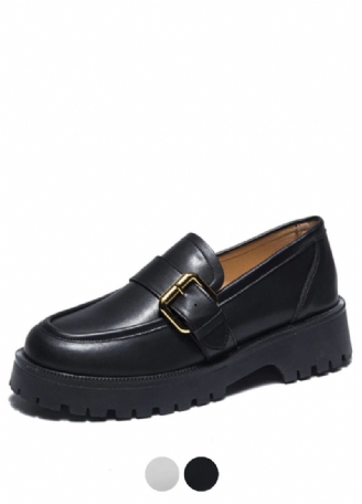 Tula Naisten Platform Slip-on Loafer Mustat Kengät
