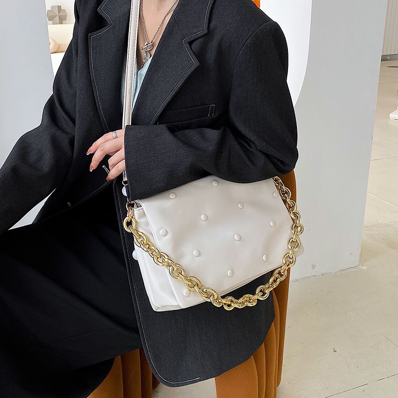 Tulia Naisten Ketjunahkainen Ylellinen Designer Crossbody Käsilaukku - Musta